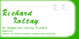 richard koltay business card