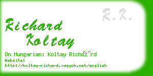 richard koltay business card
